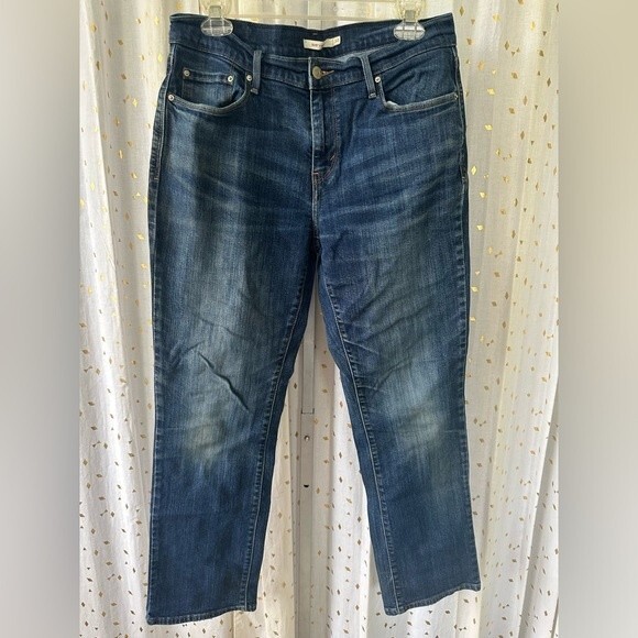 Levi's Women's 505 Mid Rise Straight Leg Medium Wash Denim Jeans Size 10 - Picture 4 of 8